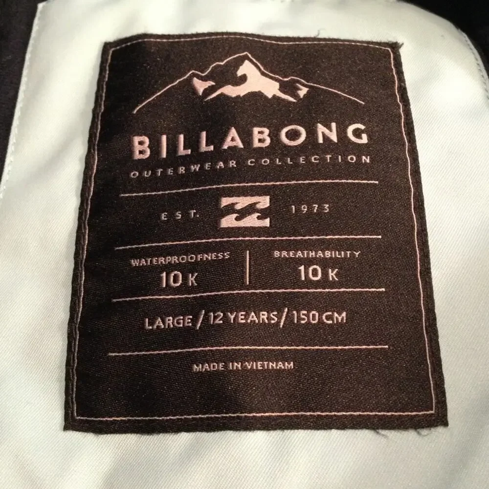 Billabong snow pants aqua size 10 Large